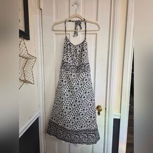 LOFT Black and White Floral Maxi Dress